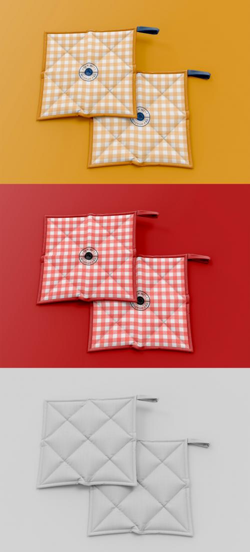 Two Oven Potholders Mockup