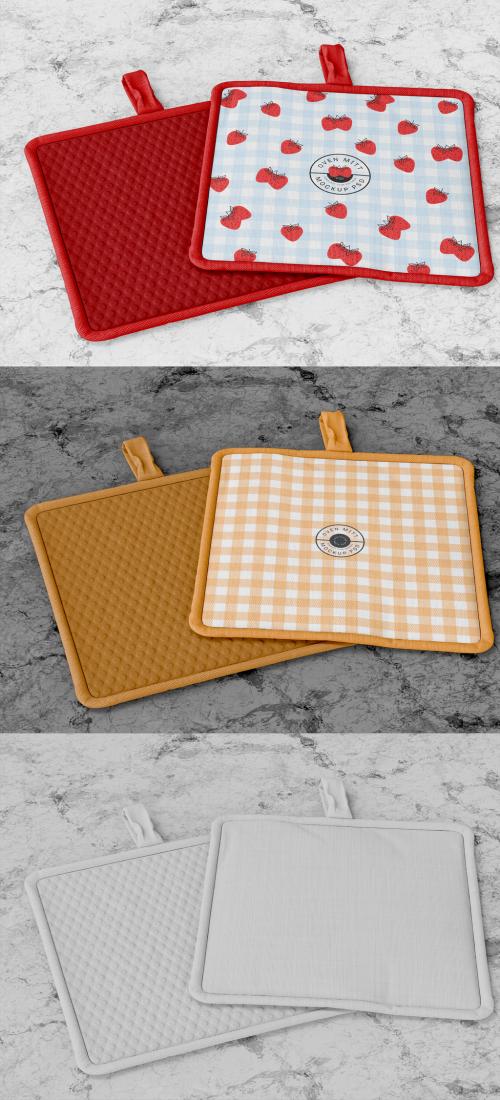 Potholders on Marble Mockup