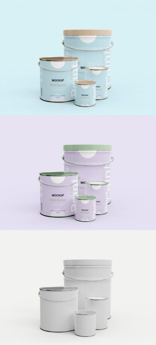 Paint Buckets Mockup Set