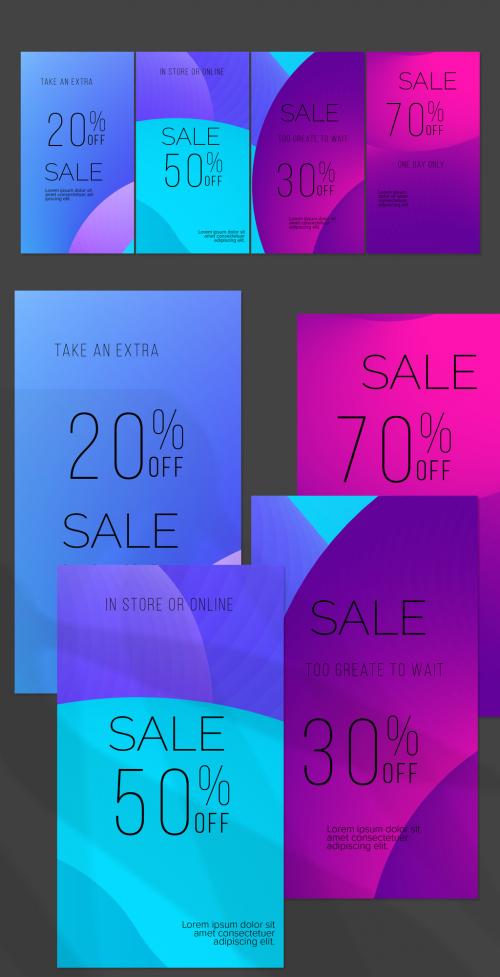 Social Media Post Layout with Bright Fluid Gradient Shapes