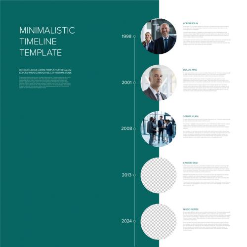 Circle Photo Placeholders Vertical Timeline Layout