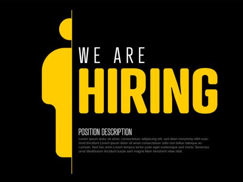 We Are Hiring Minimalistic Dark Flyer Layout Black Yellow Version