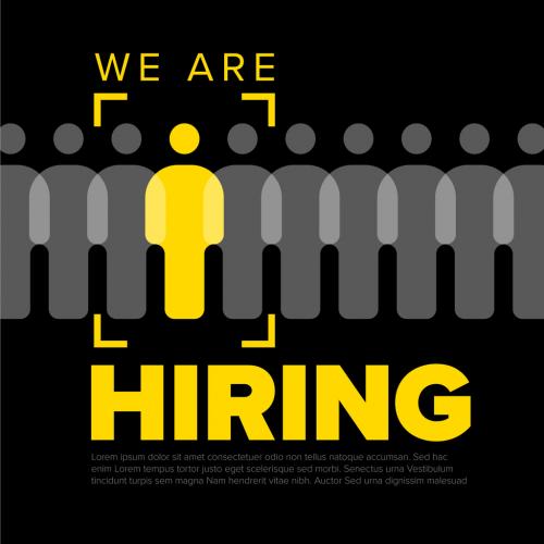 We Are Hiring Minimalistic Dark Flyer Layout Yellow Version