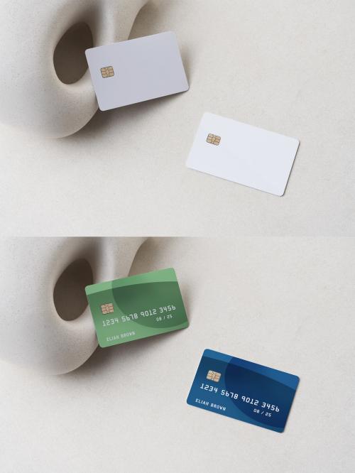 Pair of Credit Cards Mockup