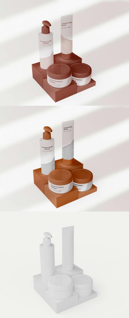 Cream Container Mockup