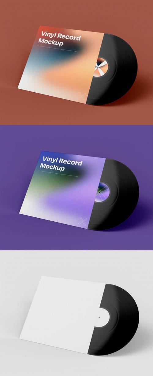 Isolated Vinyl Record Mockup