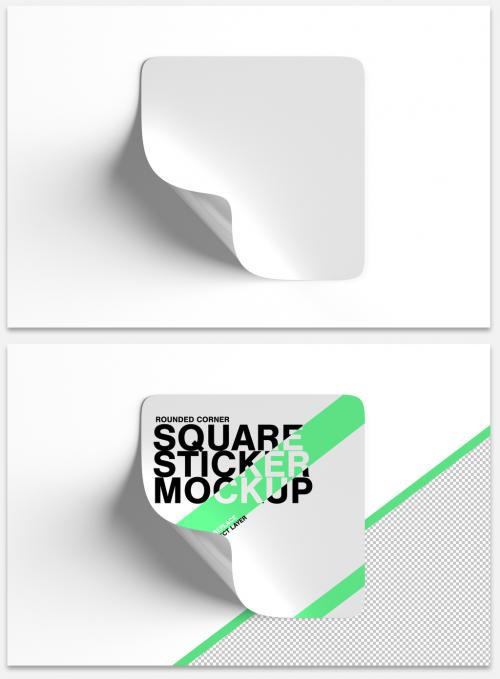 Mock Up of a Square Sticker