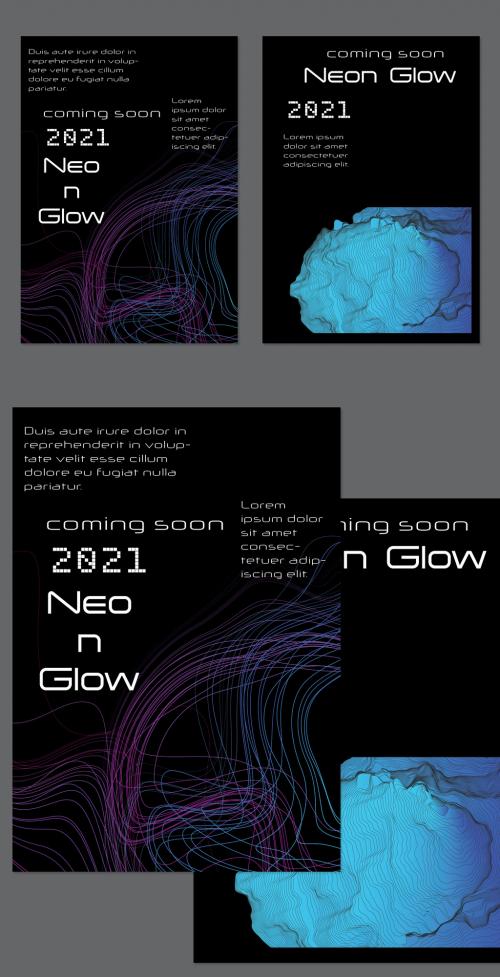 Flyer Layout with Bright Gradient and Glow Net