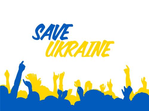 Save Ukraine Conceptual Illustration Background Layout with Hands