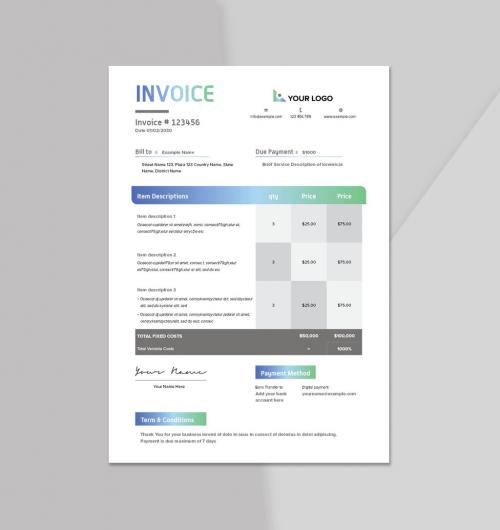 Business Plan Layout with Green Accents