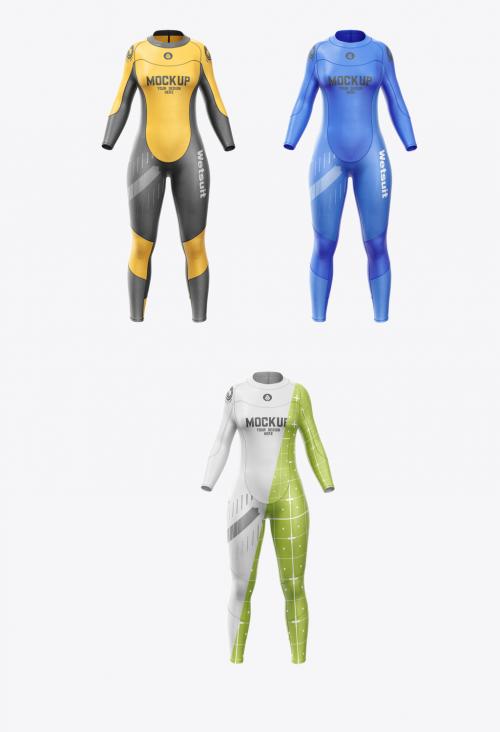 Womens Full Wetsuit Mockup