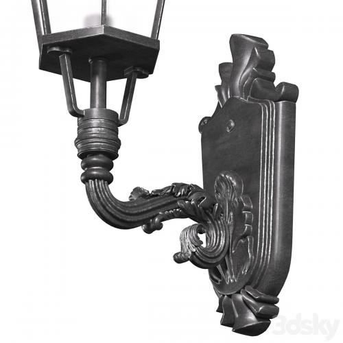 Outdoor wall streetlight. Classical Outdoor Wall Lamp Lighted Lantern Sconce