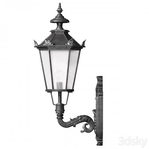 Outdoor wall streetlight. Classical Outdoor Wall Lamp Lighted Lantern Sconce