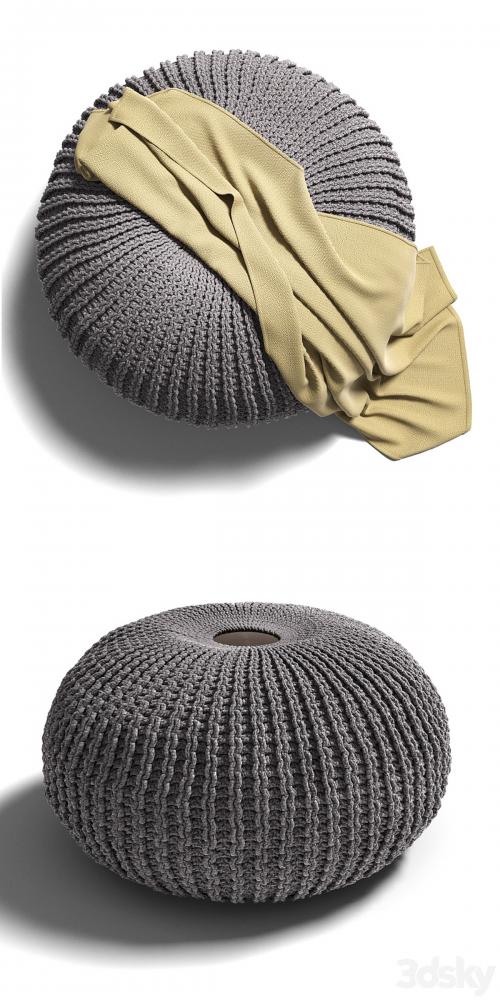 Knitted pouf