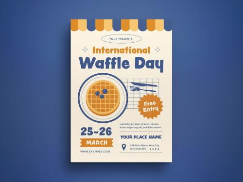 International Waffle Day Flyer Layout