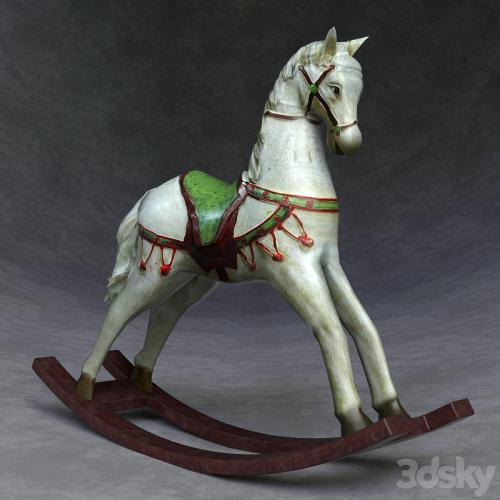 Decorative wooden rocking horse