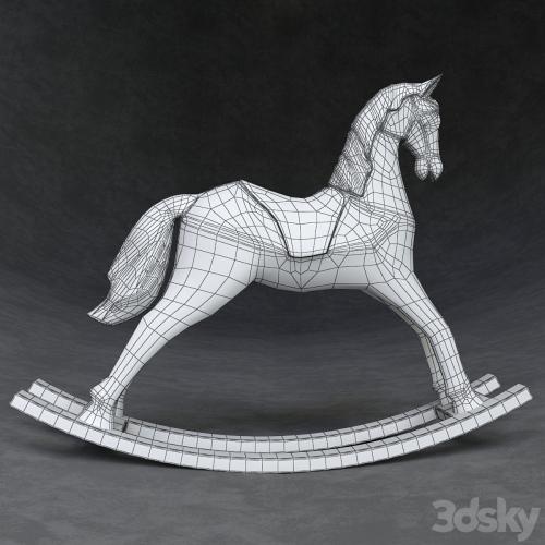 Decorative wooden rocking horse