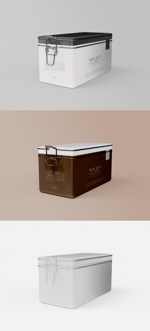 Rectangular Metallic Can Mockup