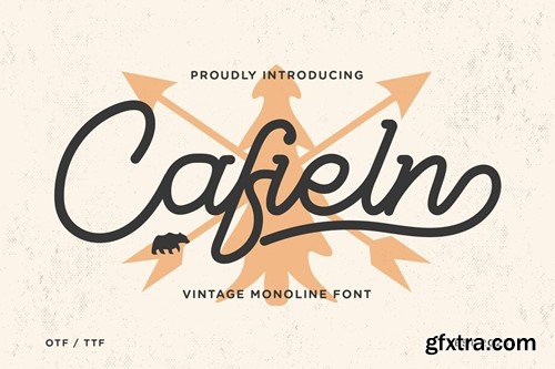 Cafieln - Vintage Monoline Font PGZJ3VK