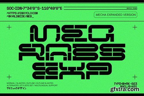 NCL Megrabs Mecha Expanded - Bold Futuristic Font 54B3SRD