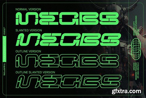 NCL Megrabs Mecha Expanded - Bold Futuristic Font 54B3SRD