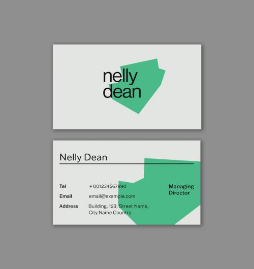 Minimal Business Card Layout with Graphic Shape