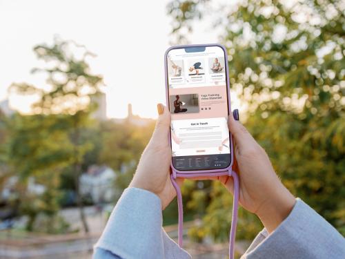 Mockup Template Phone on Sunny Street