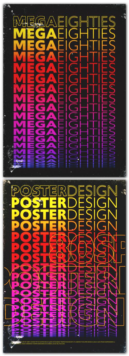 Eighties Poster Design and Text Effect