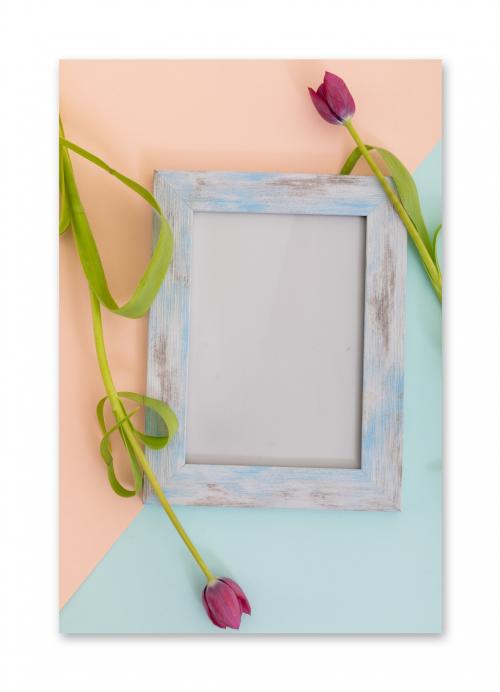 Frame with Two Flowers Mockup