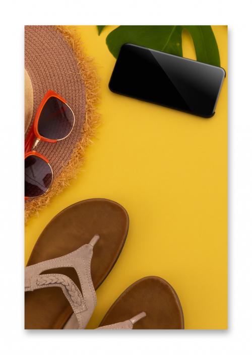 Phone with Beach Theme Mockup