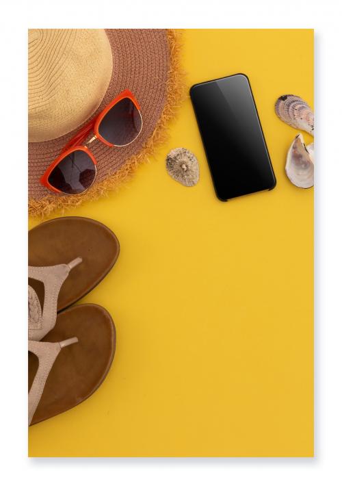 Phone with Beach Theme Mockup