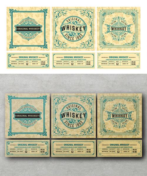 Set of 3 Vintage Labels for Packaging