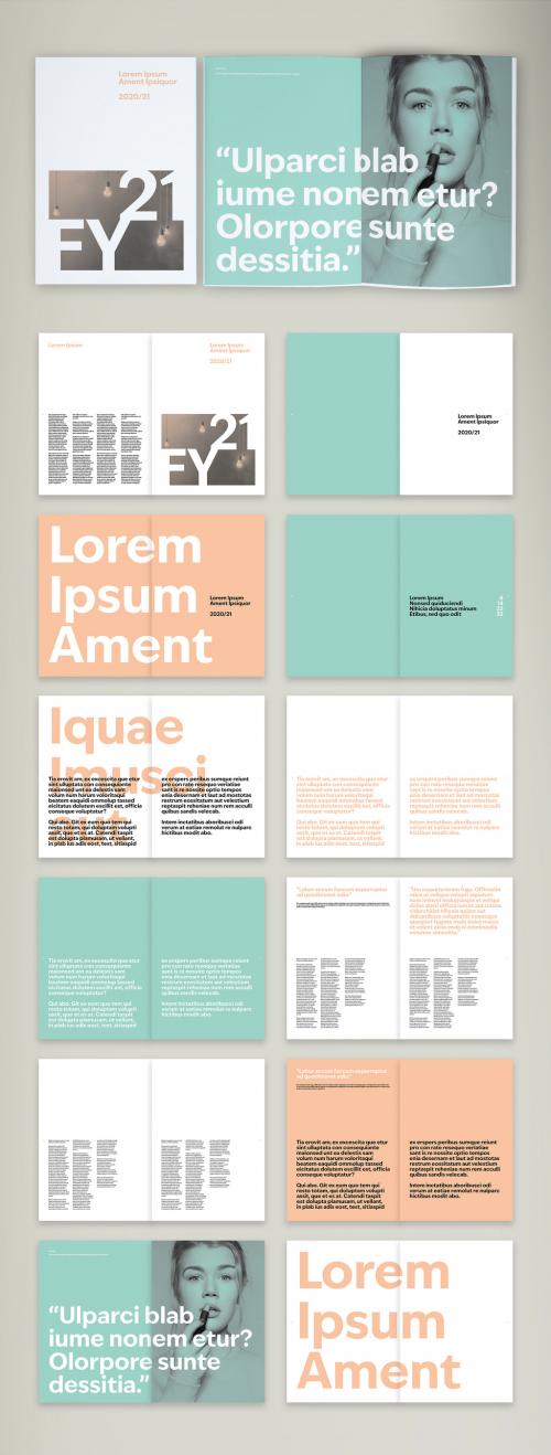 Annual Report with Peach and Mint Accents