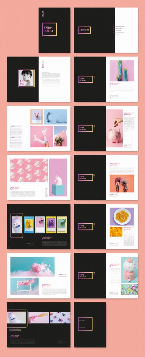 Retro Style Gradient Portfolio