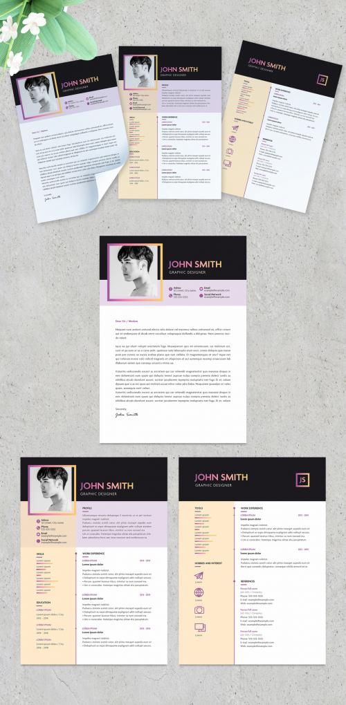 Colorful Gradient Resume and Cover Letter