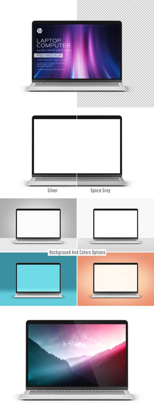 Laptop Computer Mockup Isolated on White