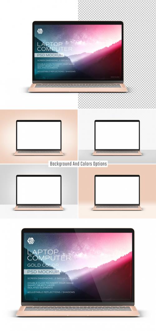 Laptop Computer Mockup Isolated on White