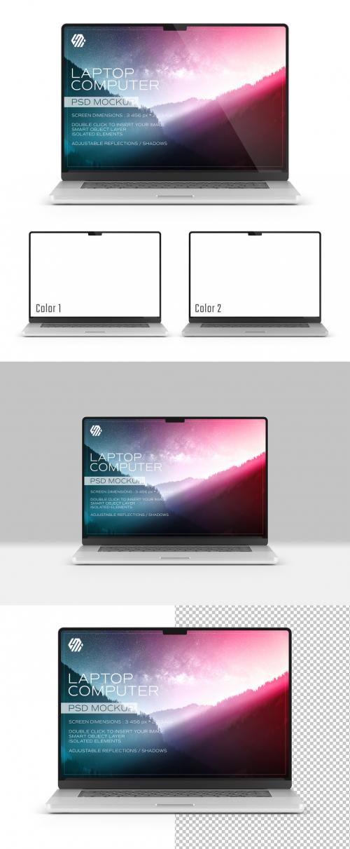 Laptop Computer Mockup Isolated on White