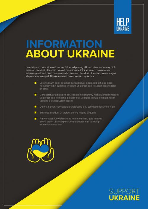 Ukraine Information Dark Vertical Flyer Poster Leaflet Layout