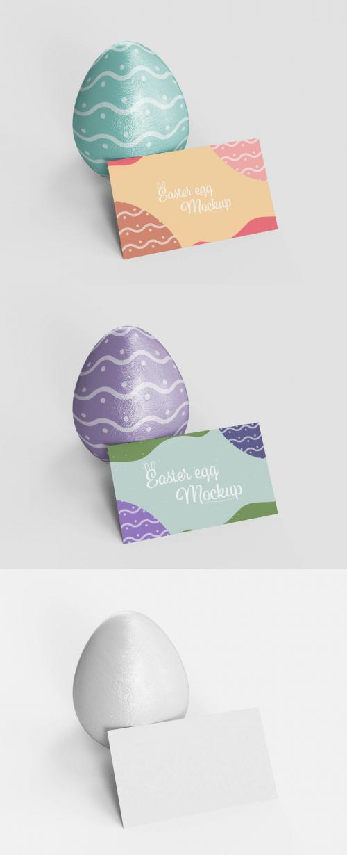 Easter Egg with Card Mockup