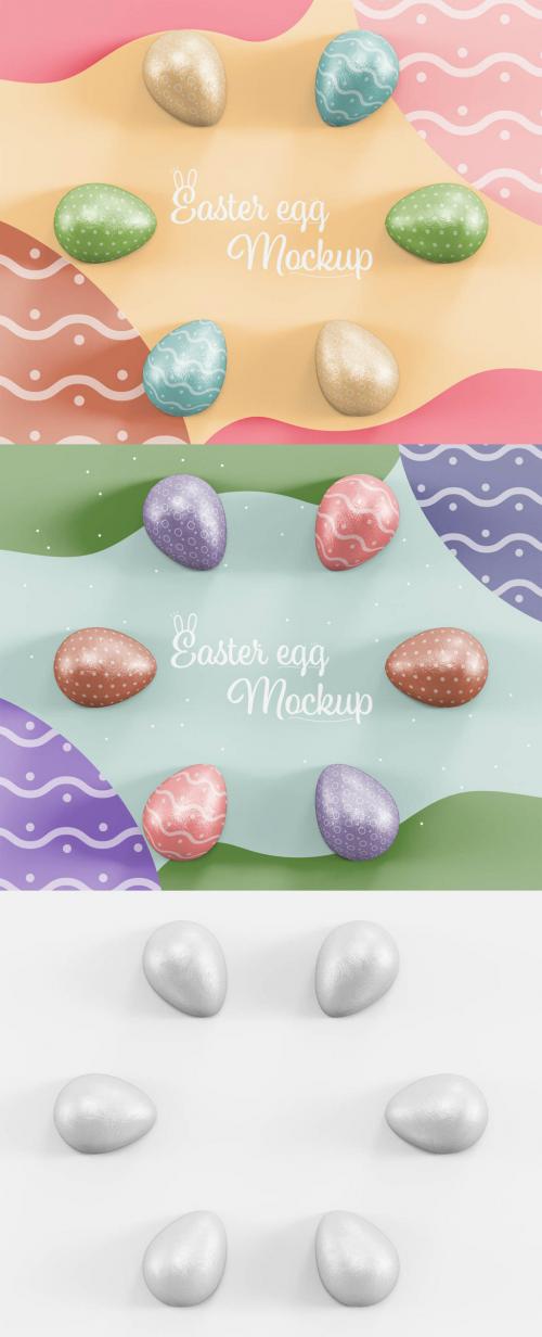 Small Easter Eggs in Box Mockup