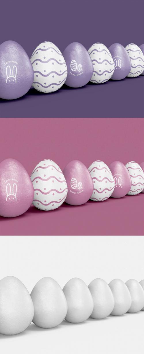 Set of Chocolate Easter Eggs Mockup