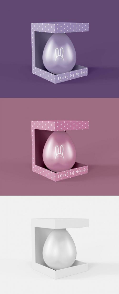 Easter Egg in Box Packaging Mockup