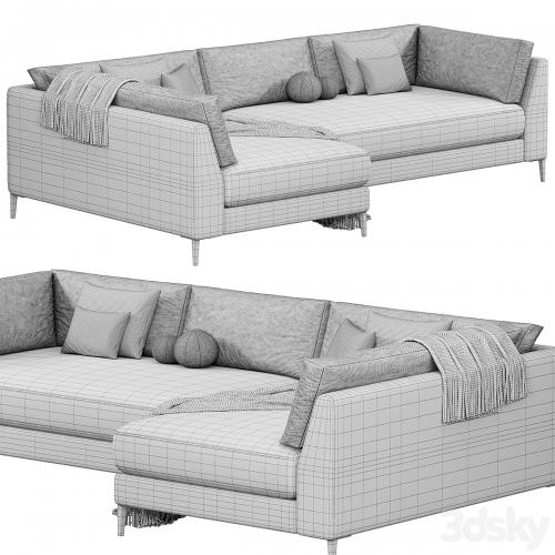 DECKER 2 PIECE L SHAPED WHITE PERFORMANCE SOFA CHAISE BY cb2