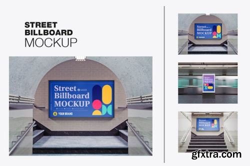Billboards on Underground Subway Mockup Collections #3 15xPSD