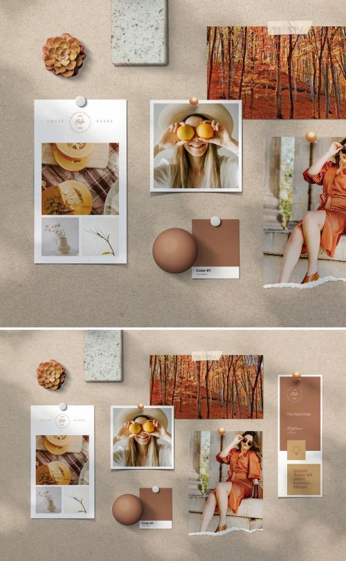 Moodboard Mockup for Creative Photography Portfolio and Showcase Photo Layout