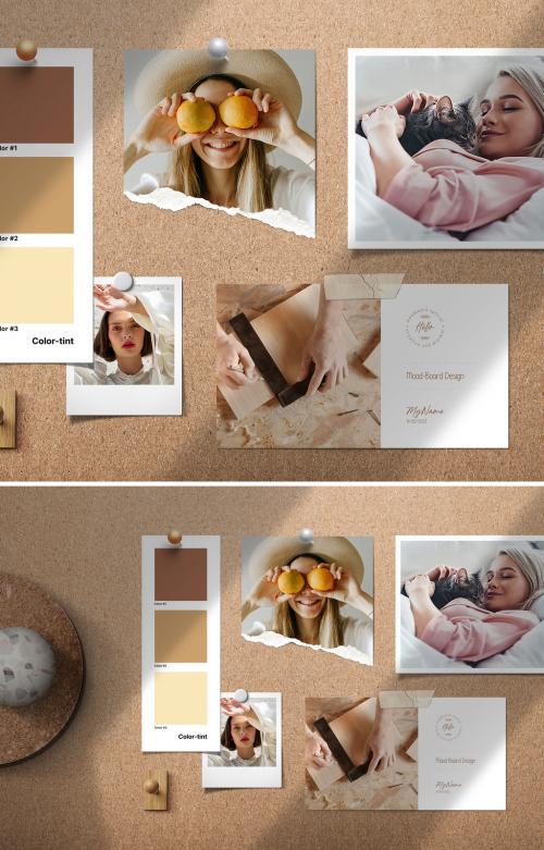 Moodboard Mockup for Creative Photography Portfolio and Showcase Closeup