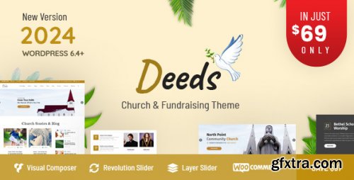 Themeforest - Deeds - Best Responsive Nonprofit Church WordPress Theme 8009897 v9.6 - Nulled