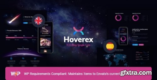 Themeforest - Hoverex | Cryptocurrency, NFT &amp; ICO WordPress Theme + Spanish 21694781 v1.5.7 - Nulled