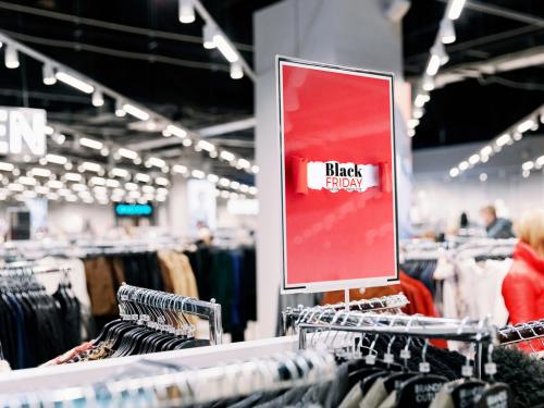 Clothes Store Rack Black Friday Banner Mockup